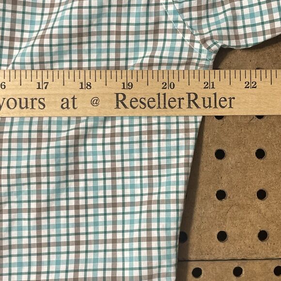 Culturata Roma Tailored Fit LS Button Up Shirt Italy Plaid Green Size 40/Medium - Picture 6 of 8